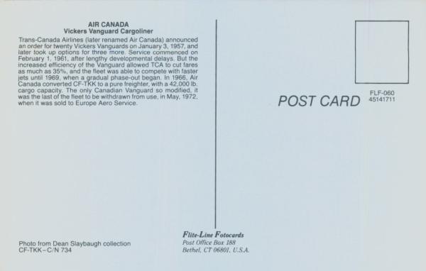 AIR CANADA Vickers Vanguard Cargoliner