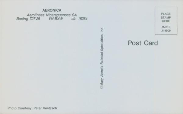 AERONICA AEROLINEAS NICARAGUENSES SA, Boeing 727-25