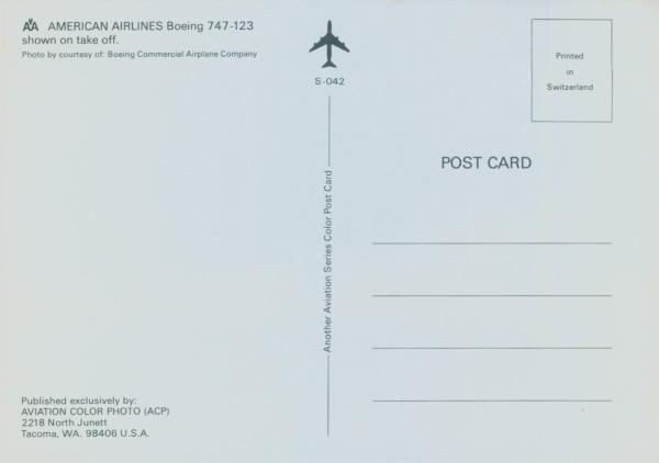 AMERICAN Airlines, Boeing 747-123