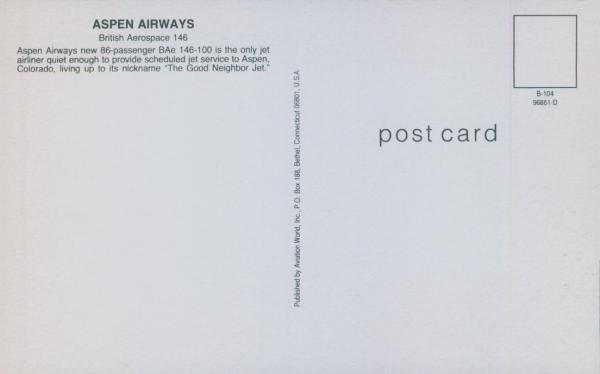 ASPEN Airway, British Aerospace 146