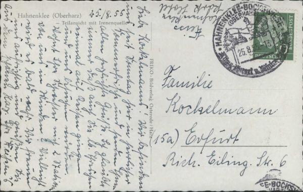 Hahnenklee 38644 , mit Irenenquelle (1955)