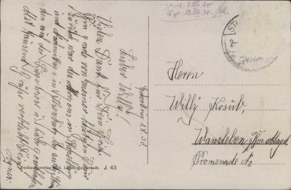 Bad Harzburg 38667, Weg z. Rabenklippe Eckertal (1930)