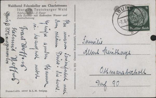 Iburg 49186 Waldhotel Felsenkeller (1940)