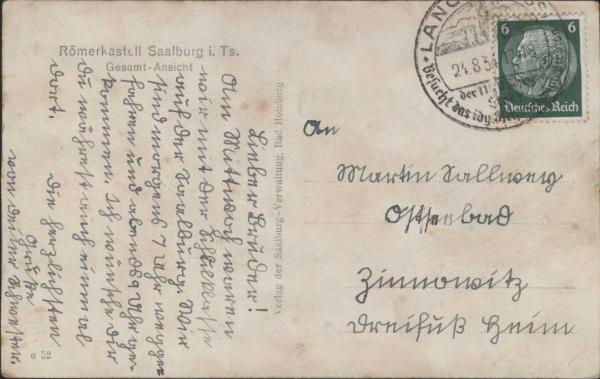 Wehrheim 61273 Römerkastell Saalburg(1934)