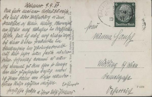 Weimar 99423 Goethes Gartenhaus (1937)