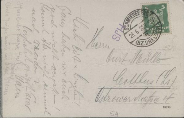 Buschmühle i. Erzgeb. Karte v. 1928