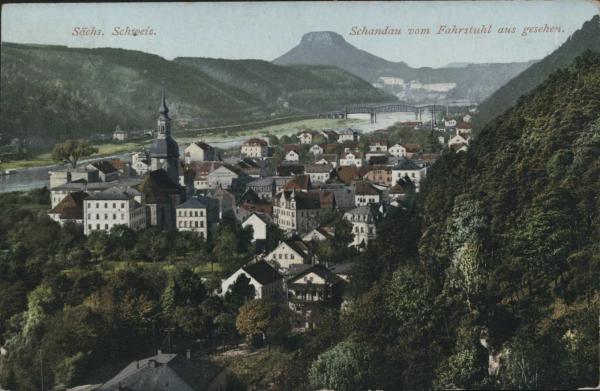 Bad Schandau 01814 v. Fahrstuhl aus gesehen (1911)